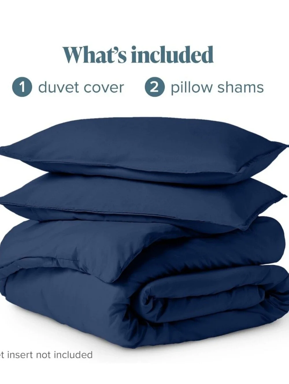 Bare Home Queen Microfiber Duvet Cover Set 3pc - Dark Blue NIP